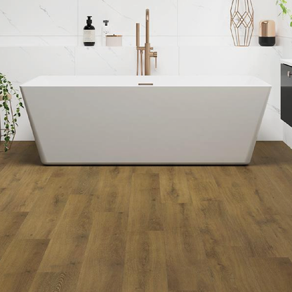 wood flooring in bathroom